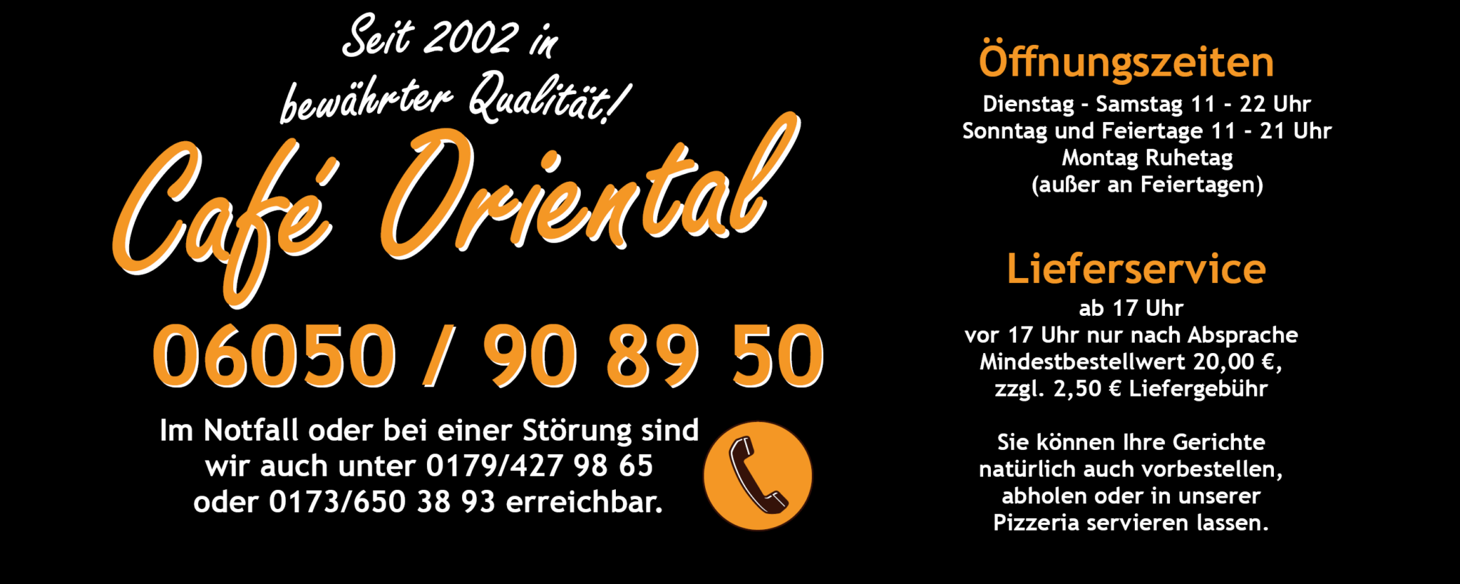 Impressum Cafè Oriental Seit 2002 in bewährter Qualität!